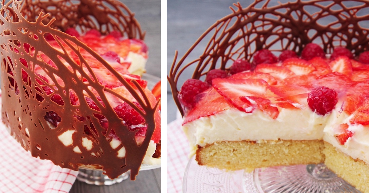 Vegane Erdbeer-Pudding-Torte - iChoc - Vegane Schokolade