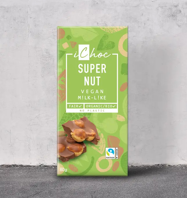The Super Nut variety from iChoc chocolate in organic, vegan and fairtrade