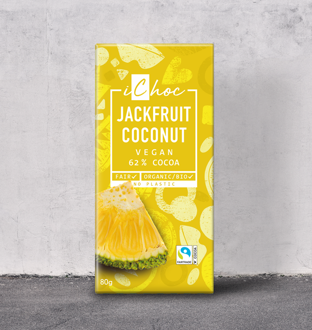 Die Sorte Jackfruit Coconut von iChoc Schokolade in bio, vegan und fairtrade