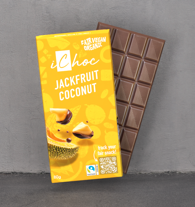 The Jackfruit Coconut variety from iChoc chocolate in organic, vegan and fairtrade.