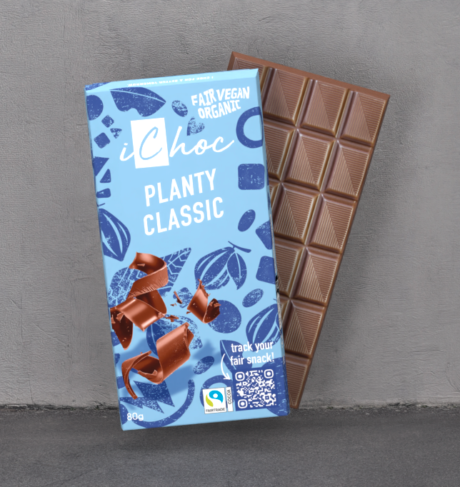 The Planty Classic variety from iChoc chocolate in organic, vegan and fairtrade.